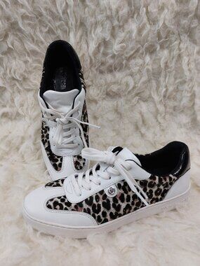 MICHAEL Michael Kors Scotty Leopard Print Calf Hair Sneaker 8M